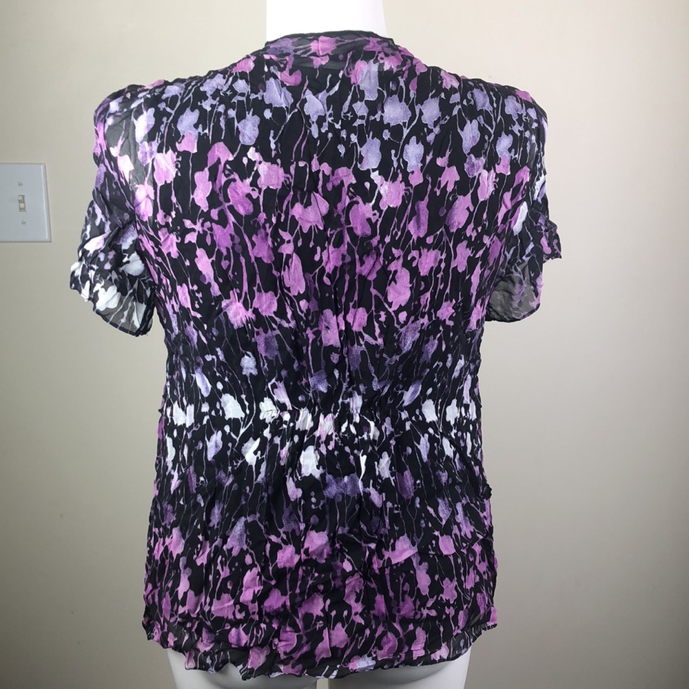 JM Collection Sheer Shell Top Abstract Print - Picture 4 of 8